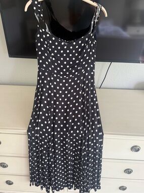 Reformation Black Polka Dot Midi Dress Size 6 ,worn once